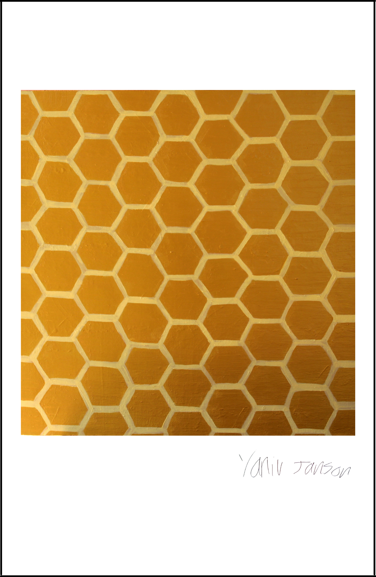 Gold Honeycomb Print