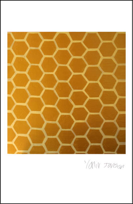 Gold Honeycomb Print